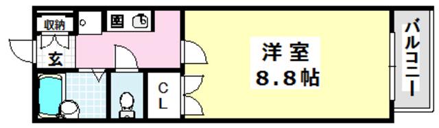 Y-POCKET(1K/2階)の間取り写真