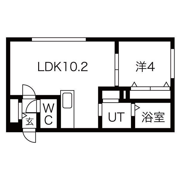 LE SUCRE豊平公園(1LDK/2階)の間取り写真