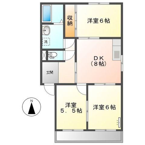 コーポレイゴ(3DK/2階)の間取り写真