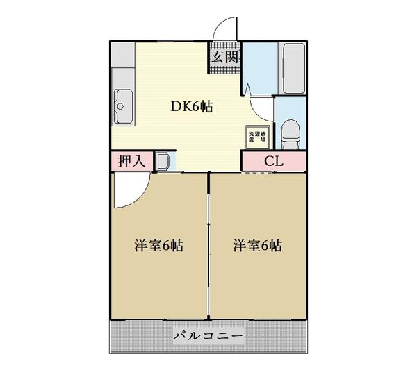 サンシャトールスズキ(2DK/1階)の間取り写真