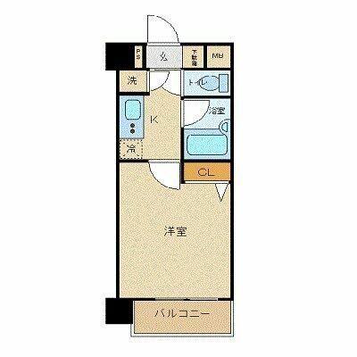 パレステュディオ早稲田(1K/2階)の間取り写真