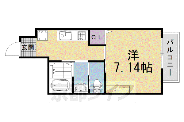 MESA VERDE 京都西大路三条(1K/1階)の間取り写真