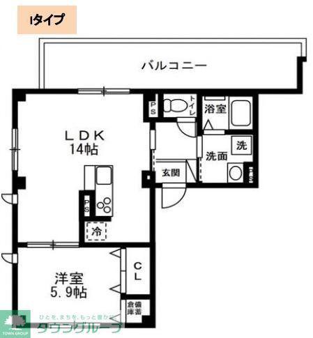 ディアコートあざみ野(1LDK/5階)の間取り写真