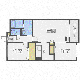 アビタシオン美香保(2LDK/3階)の間取り写真