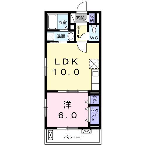 シャルマン・エスポワール(1LDK/2階)の間取り写真