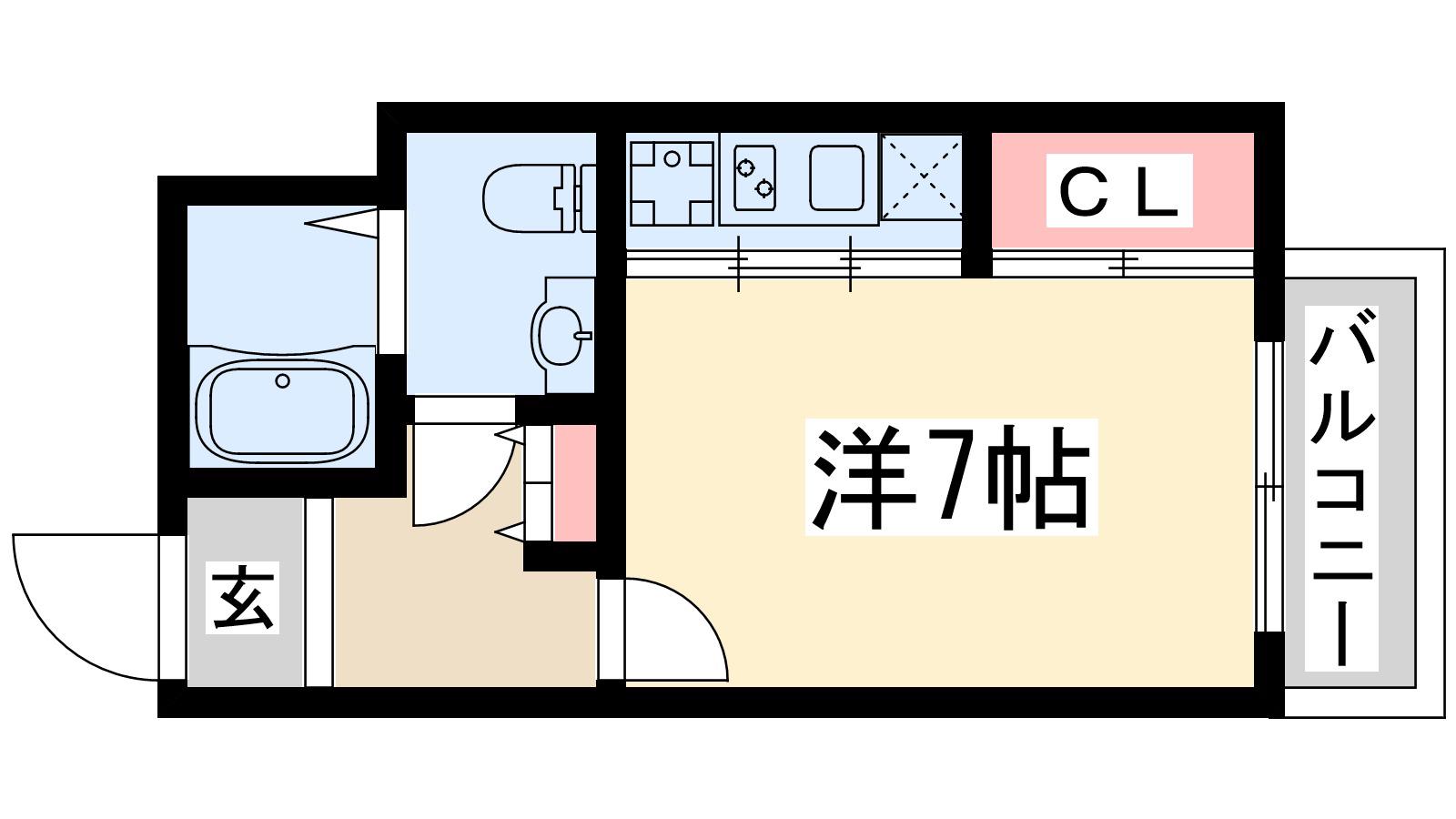 ドゥーエ江坂1(ワンルーム/5階)の間取り写真