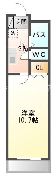 ロイヤルマンション葵PARTIII(1K/2階)の間取り写真
