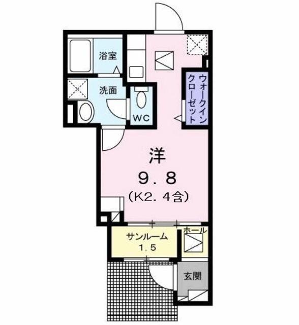 ベルイリーデ(ワンルーム/1階)の間取り写真