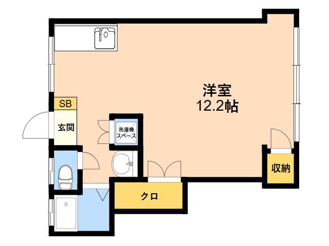 渡辺日進ビル(ワンルーム/3階)の間取り写真