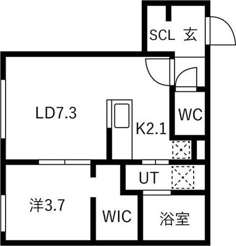 NOBLE VISTA 知事公館(1LDK/3階)の間取り写真