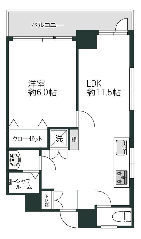 オリエンタル青葉台(1LDK/8階)の間取り写真