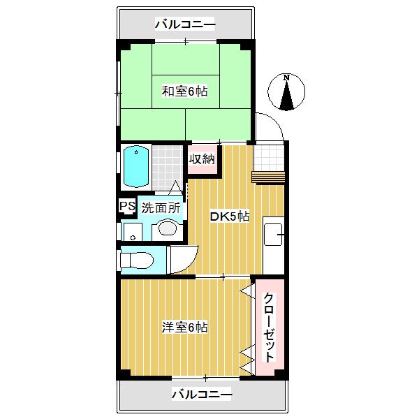 レスプワールスズキ(2DK/3階)の間取り写真