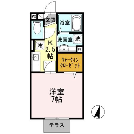 リベラ湘南(1K/1階)の間取り写真