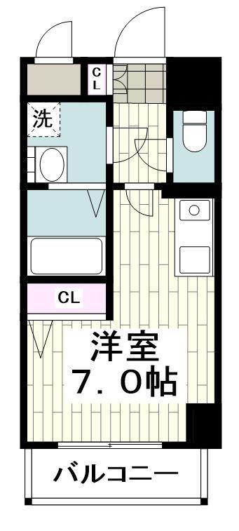 伏見町ハウス(ワンルーム/1階)の間取り写真