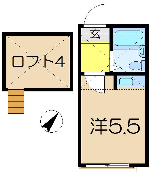 プラザドゥパナーシA棟(ワンルーム/1階)の間取り写真