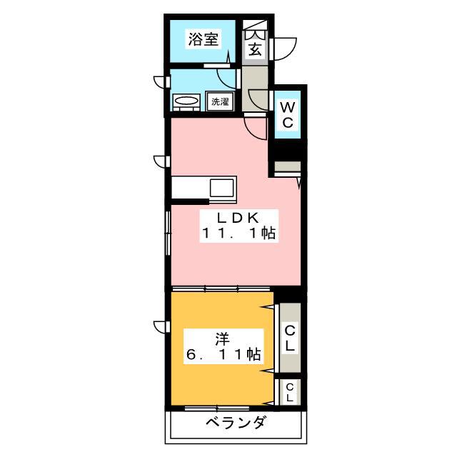 フルール鎌倉(1LDK/2階)の間取り写真