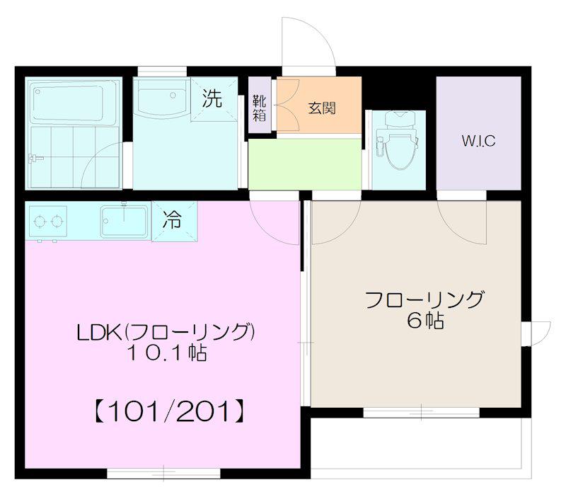 AMIWELL MUSASHINO(1LDK/2階)の間取り写真