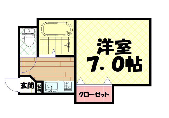 ヴィラ弐番館(1K/2階)の間取り写真