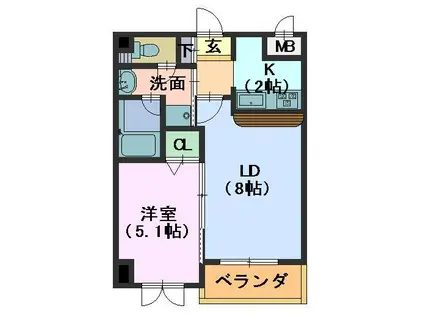 THE FIRST 東山公園(1LDK/1階)の間取り写真