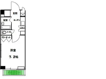 サンシティ北四番丁(1K/6階)の間取り写真
