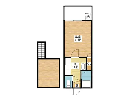 クイーンパレス坂本(1K/1階)の間取り写真