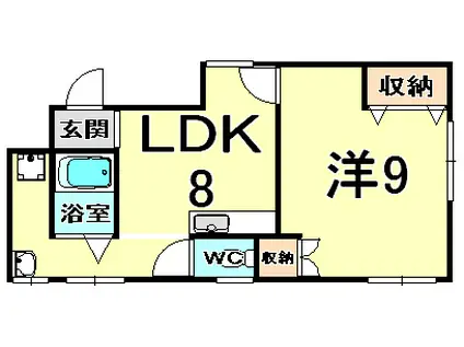 五十嵐マンション(1DK/3階)の間取り写真