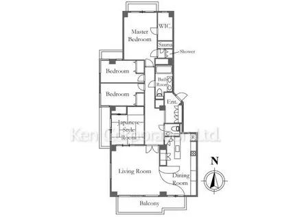 ヤマテ・ブラフ 138(4LDK/4階)の間取り写真