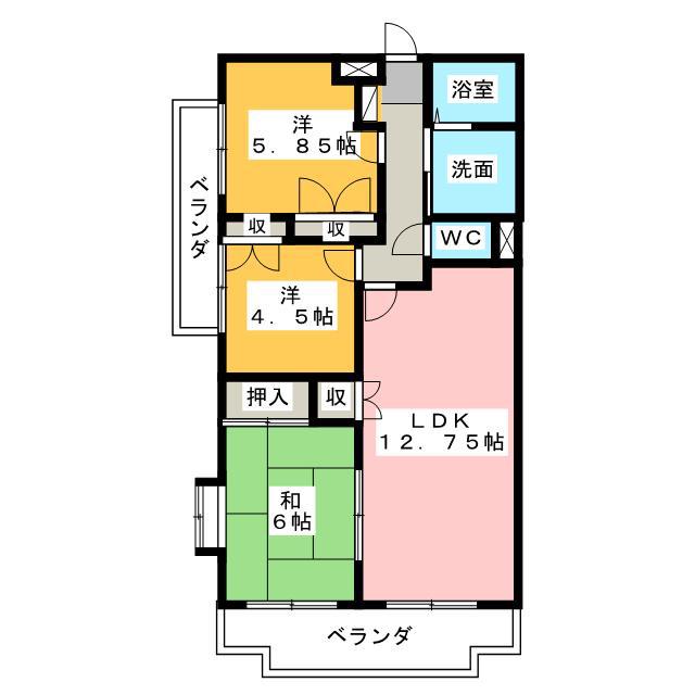 ラークビレッジ(3LDK/3階)の間取り写真