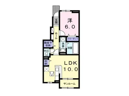 メゾンーエイト(1LDK/1階)の間取り写真