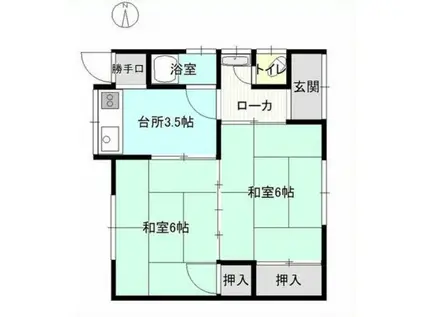 稲葉アパート(2K/1階)の間取り写真