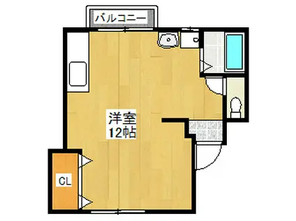 MRハイツ(ワンルーム/1階)の間取り写真