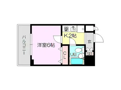 エスリード新大阪第2(1K/3階)の間取り写真