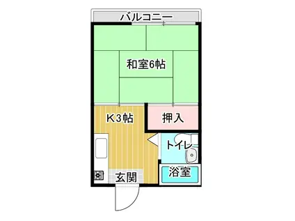 コーポ矢野(1K/2階)の間取り写真