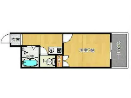 アルカ大手門(1K/2階)の間取り写真