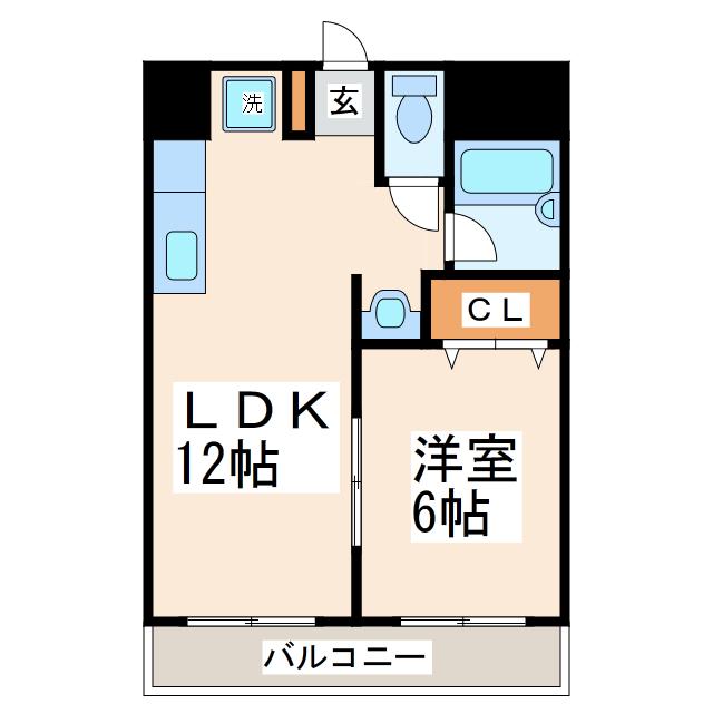 プレジデント島崎(1LDK/5階)の間取り写真