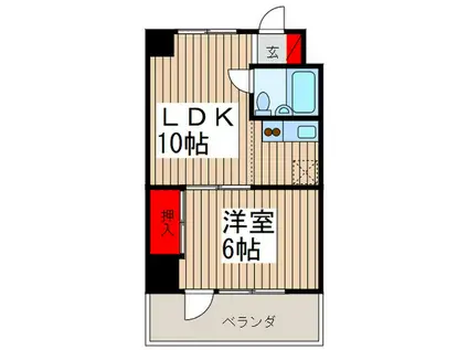 第7メゾンクレール春日部(1LDK/2階)の間取り写真