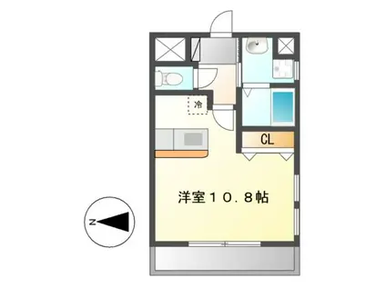 丹下キアーロ(ワンルーム/3階)の間取り写真
