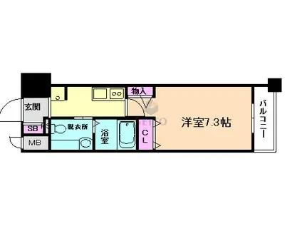 セレッソコート リバーサイドOSAKA(1K/10階)の間取り写真