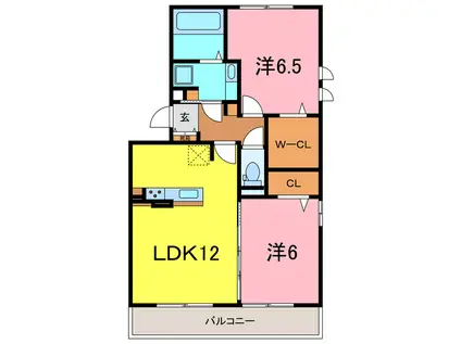 ソレイユ安祥II(2LDK/1階)の間取り写真
