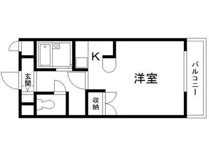 エクステリアJIN川内(ワンルーム/4階)の間取り写真
