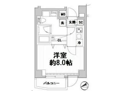 MASTERMIND JUBAN(1K/3階)の間取り写真