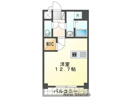 ラ・ビーナスNISHISENBA(ワンルーム/6階)の間取り写真