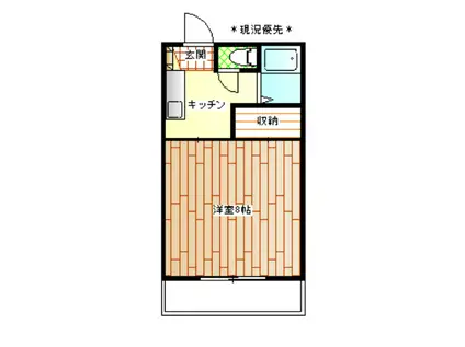 ファーニッシュド・ステイ長野上氷鉋(1K/1階)の間取り写真