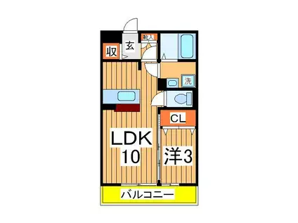 プワールおおたかの森Ⅱ(1LDK/2階)の間取り写真