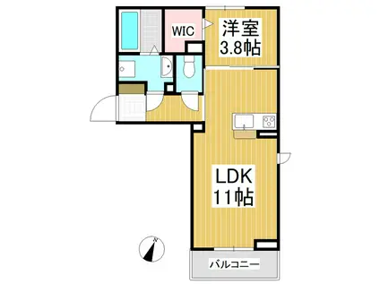 ミニョンサンクチノ(1LDK/3階)の間取り写真