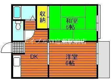 コーポ木村(2DK/2階)の間取り写真