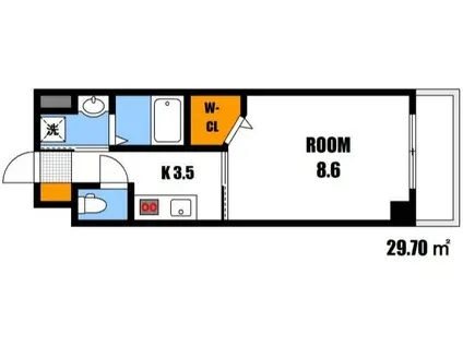 エクセラン・ストゥディオ(1K/3階)の間取り写真