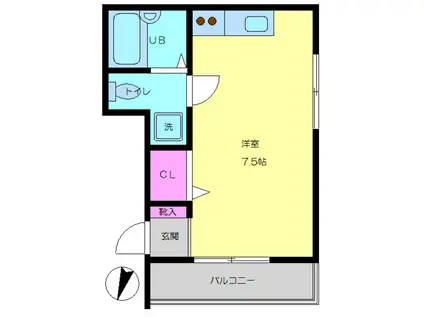 ソリッド大泉学園 B(ワンルーム/3階)の間取り写真