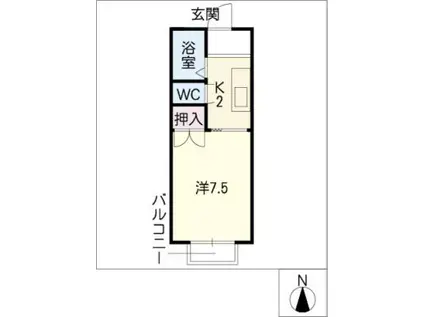メゾンプルミエ(1K/2階)の間取り写真