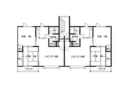 パークヒルズII(2LDK/2階)の間取り写真